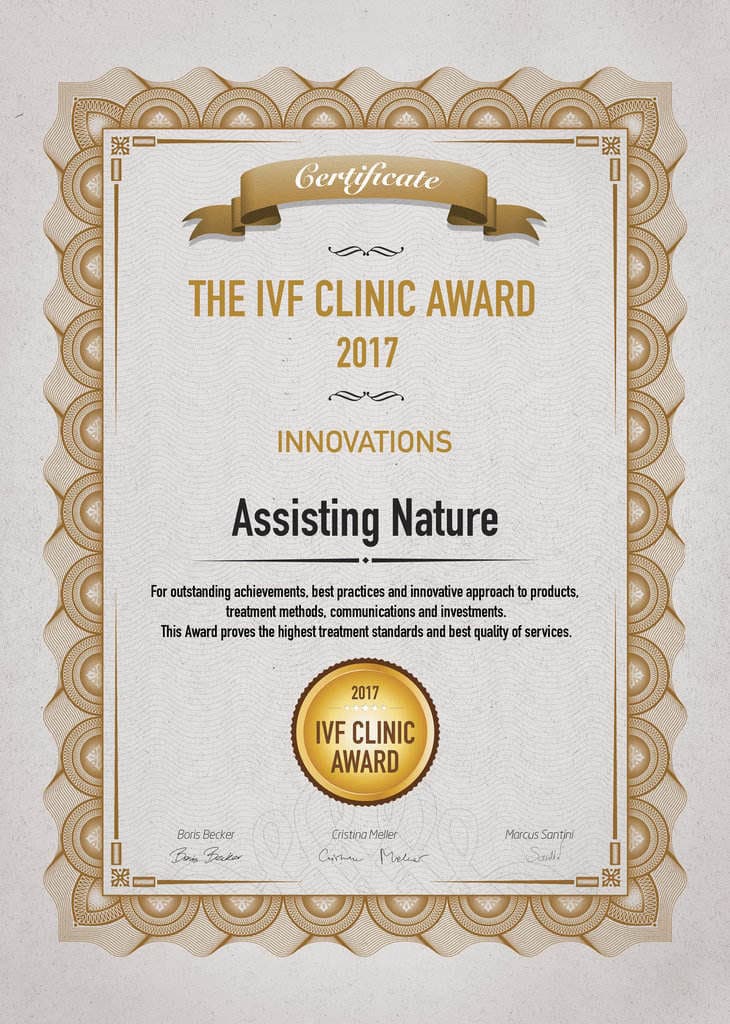 IVF CLINIC AWARD 2017 – Assisting Nature – Innovaties