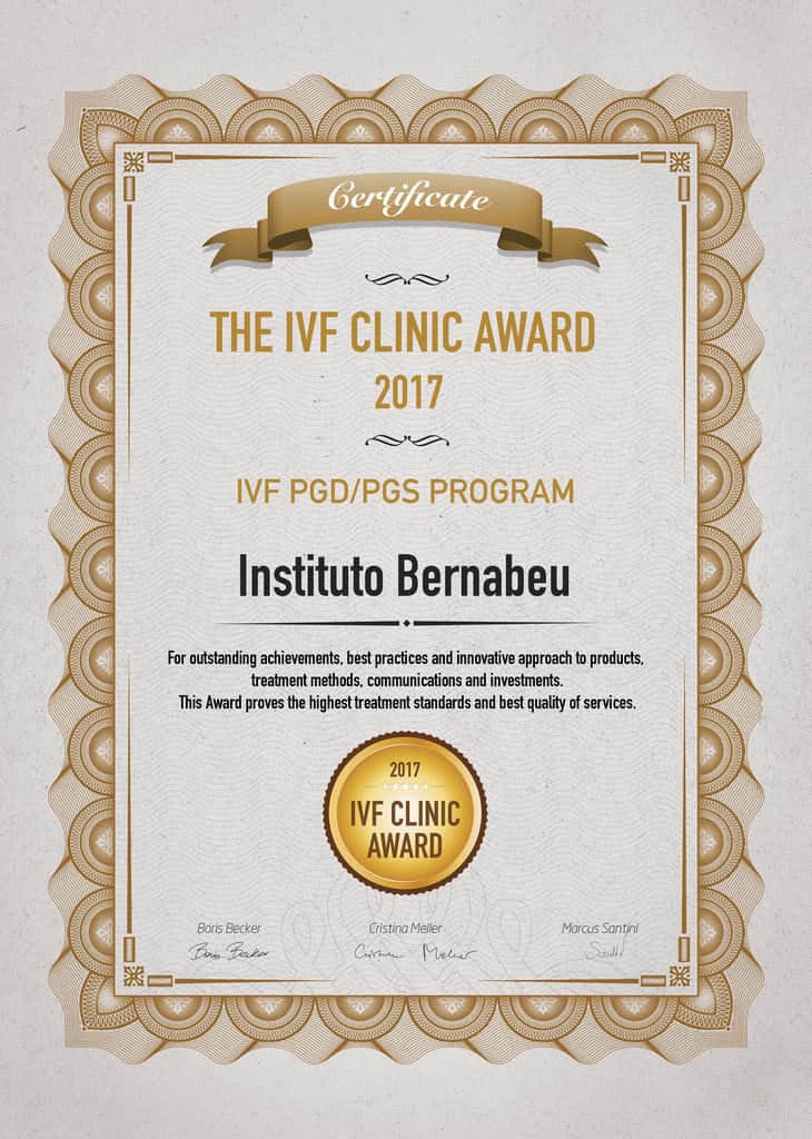 IVF CLINIC AWARD 2017 – Instituto Bernabeu – IVF PGD/PGS-programma Het